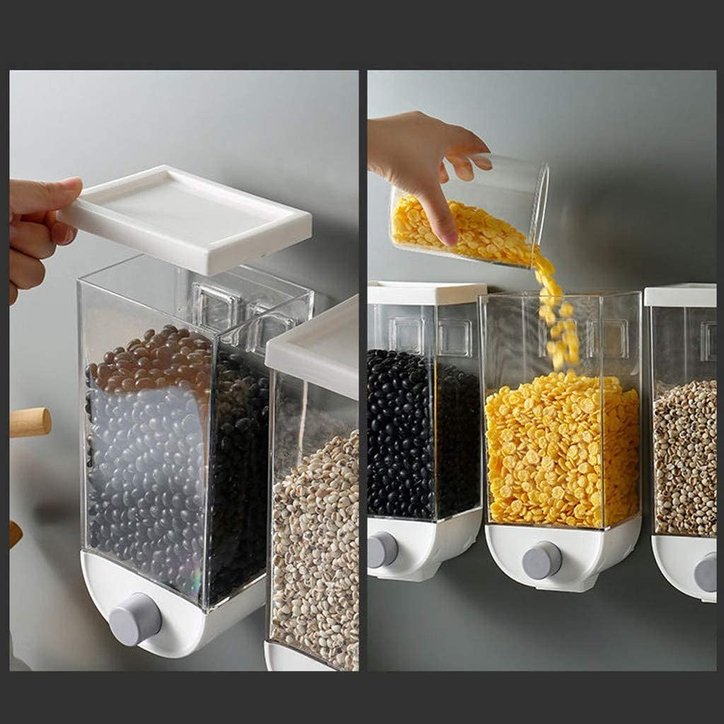 Wall-Mounted Smart Cereal & Pulse Dispenser Storage Box
