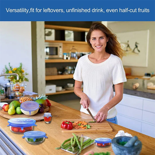 Pack of 6 Strechable Silicone Food Fresh-Keeping Covers