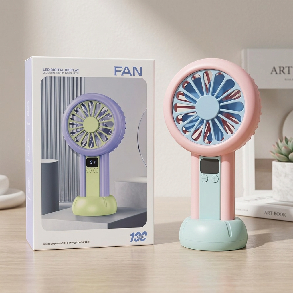 3-in-1 Led Digital Display - Portable Mini Fan