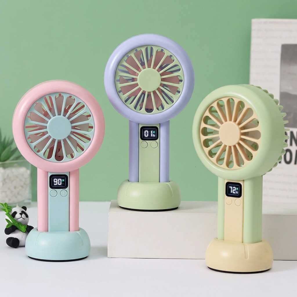 3-in-1 Led Digital Display - Portable Mini Fan