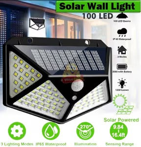 100 LED Waterproof Solar Outdoor Security Wall Light
