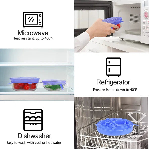 Pack of 6 Strechable Silicone Food Fresh-Keeping Covers