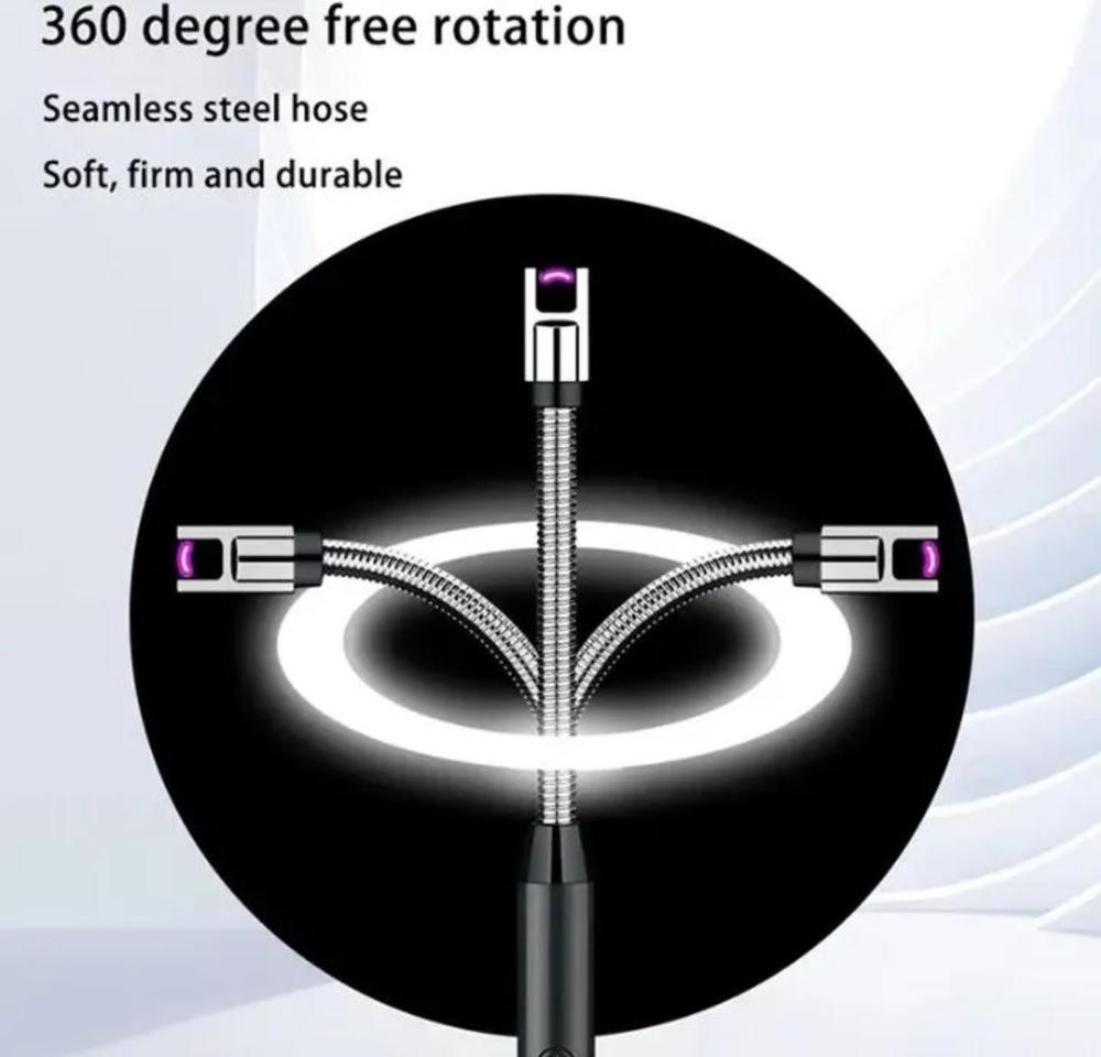 360° Flexible Electric Arc Lighter – USB Rechargeable & Windproof