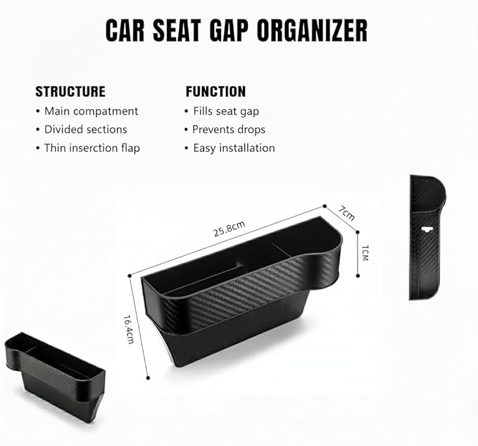 Premium 4-in-1 Tech Car Seat-Gap Organizer (Pro Series)