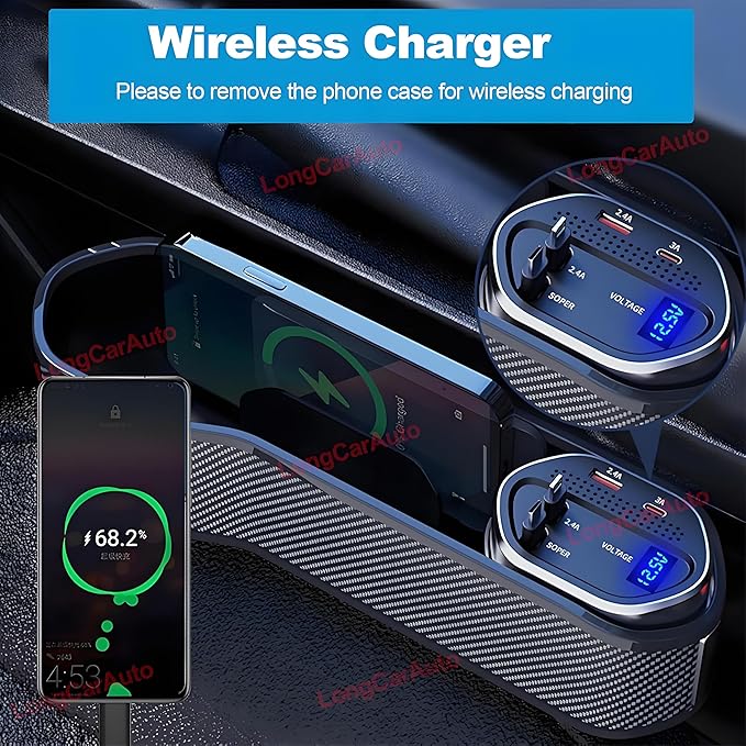 Premium 4-in-1 Tech Car Seat-Gap Organizer (Pro Series)
