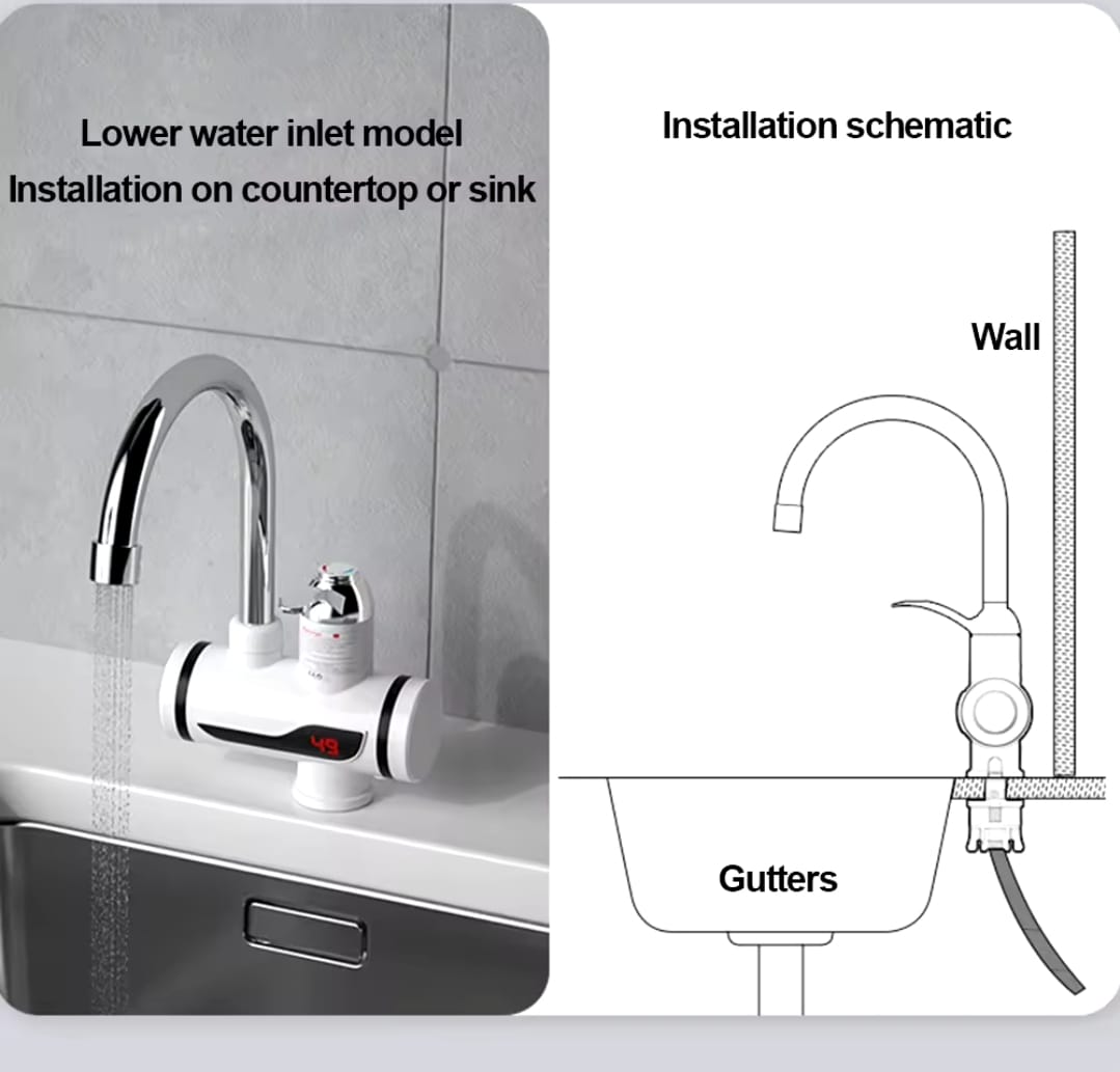 Instant Electric Heating Water Tap Faucet with Digital Display