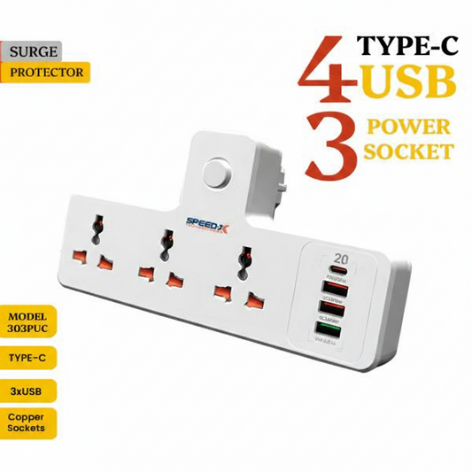 Multi-Port Smart Desktop Power Strp Extension with USB