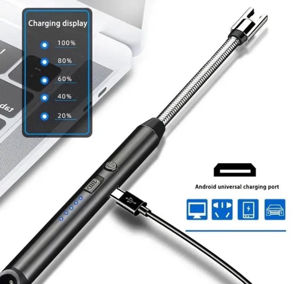 360° Flexible Electric Arc Lighter – USB Rechargeable & Windproof