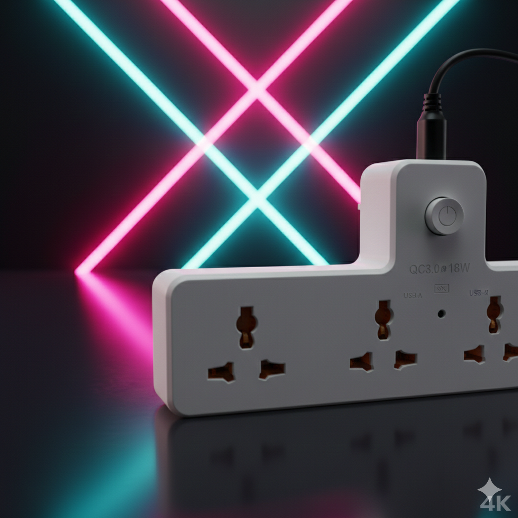 Multi-Port Smart Desktop Power Strp Extension with USB