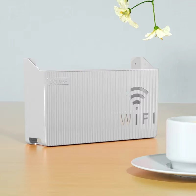 Wall-Mounted Smart WiFi Router Shelf & Cable Organizer Box
