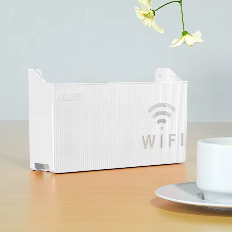 Wall-Mounted Smart WiFi Router Shelf & Cable Organizer Box